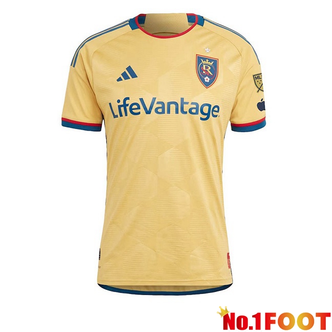 Real Salt Lake Soccer Jersey Away Blue Yellow 2024/2025 - Click Image to Close