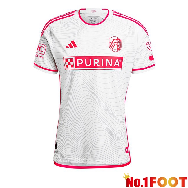 St.Louis City FC Soccer Jersey Away White 2024/2025 - Click Image to Close