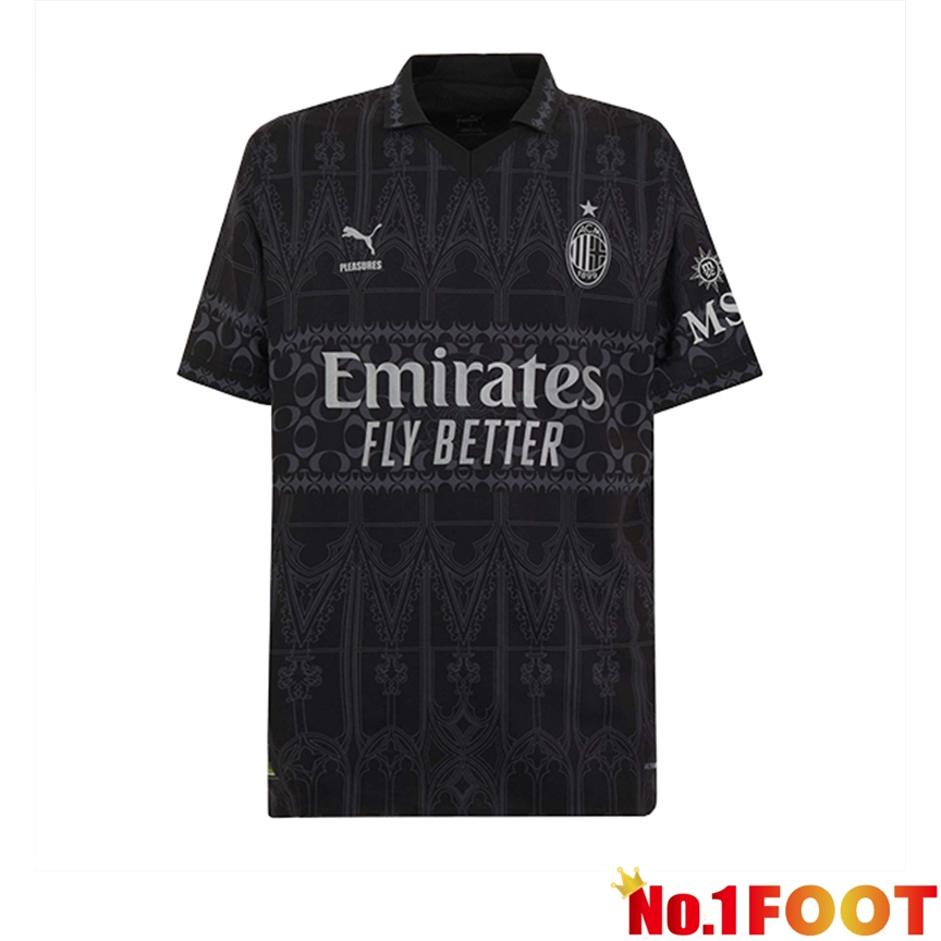 AC Milan Soccer Jersey Fourth Black 2023/2024 - Click Image to Close