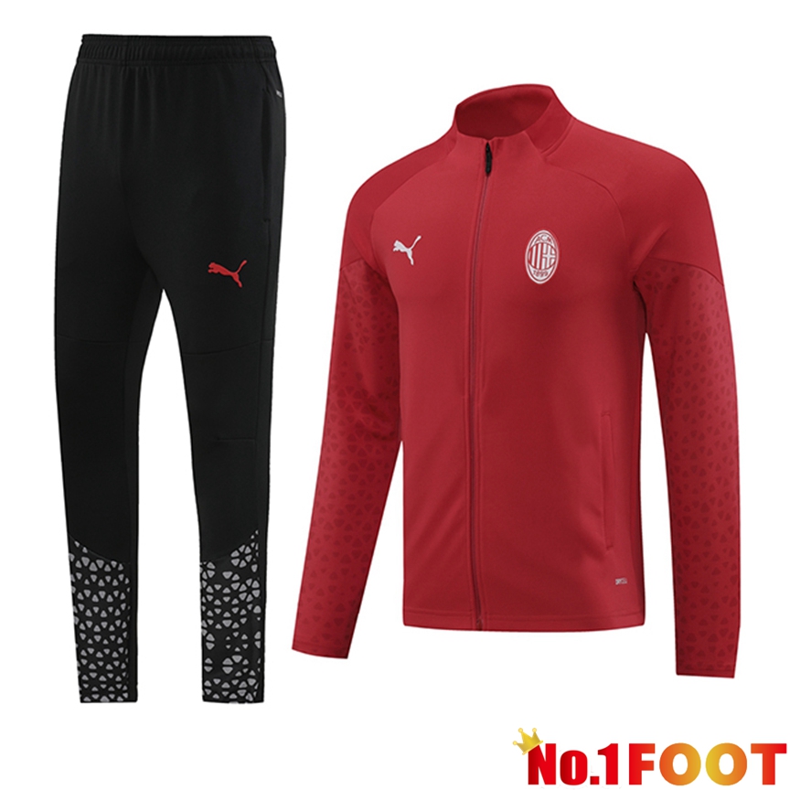 AC Milan Training Tracksuit Suit Red/Black 2024/2025