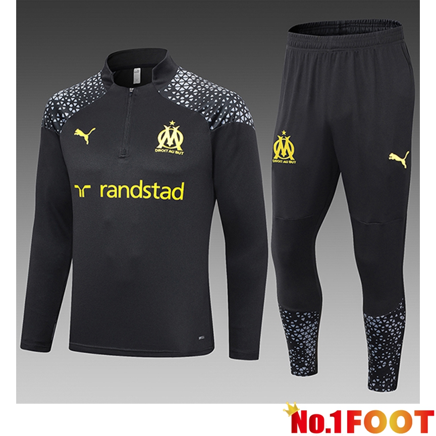 Marseille Kids Training Tracksuit Suit Black 2023/2024