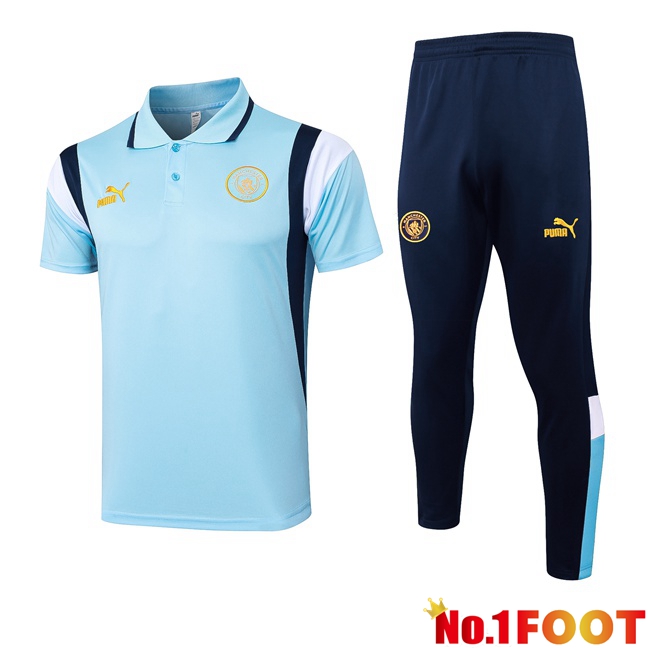 Manchester City Soccer Polo + Pants Blue 2024/2025 - Click Image to Close