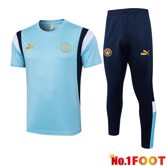 Manchester City Training T Shirt + Pants Blue 2024/2025