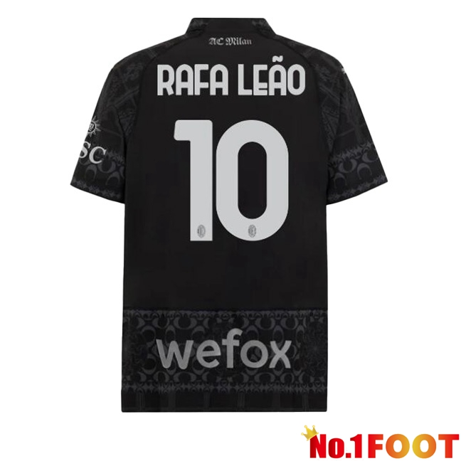 AC Milan (Rafa Leão 10) Soccer Jersey Fourth Black 2023/2024