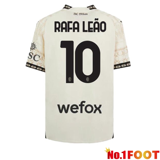 AC Milan (Rafa Leão 10) Soccer Jersey Fourth Yellow 2023/2024