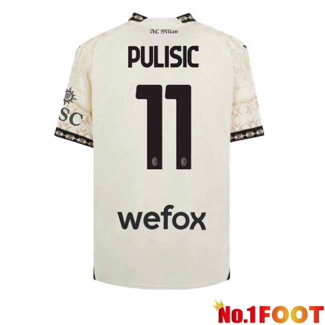 AC Milan (Pulisic 11) Soccer Jersey Fourth Yellow 2023/2024