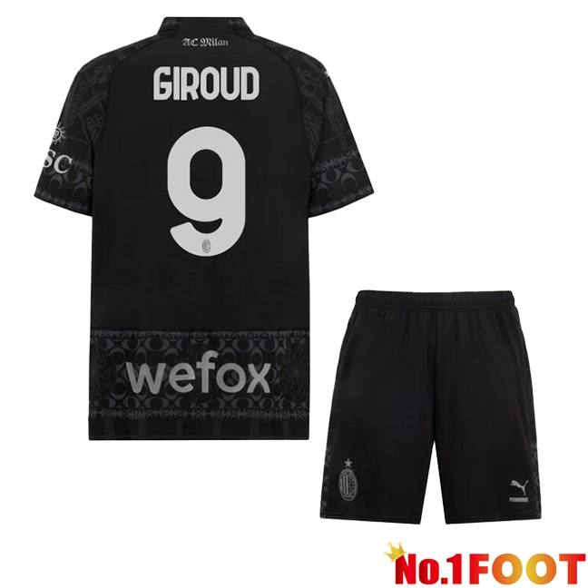 AC Milan (Giroud 9) Kids Soccer Jersey Fourth Black 2023/2024