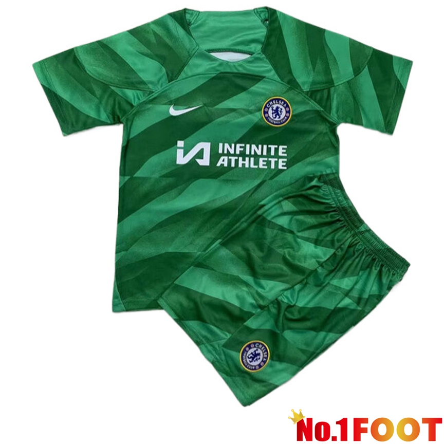 FC Chelsea Kids Goalkeeper Soccer Jersey Green 2023/2024