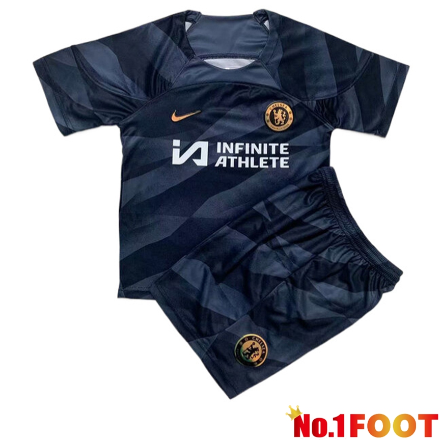 FC Chelsea Kids Goalkeeper Soccer Jersey Black 2023/2024