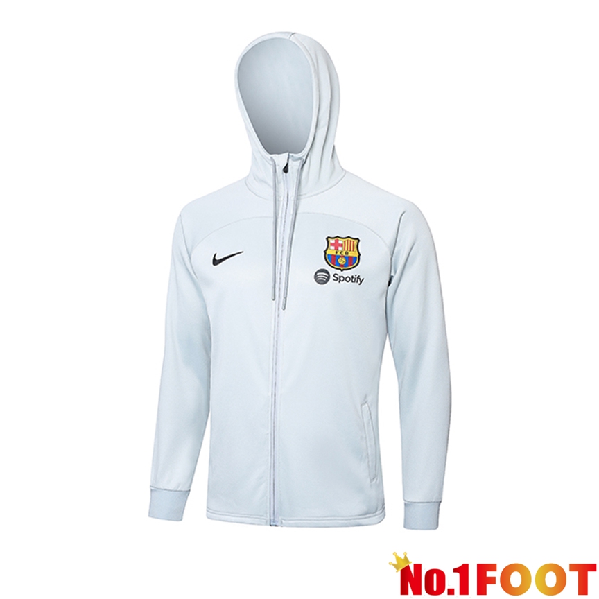 FC Barcelona Training Tracksuit Hoodie Windbreaker Grey Clair 2024/2025