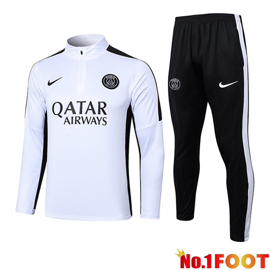 PSG Training Tracksuit Suit White/Black 2023/2024