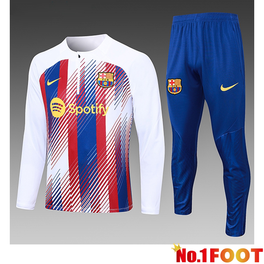 FC Barcelona Kids Training Tracksuit Suit Red/Blue 2023/2024