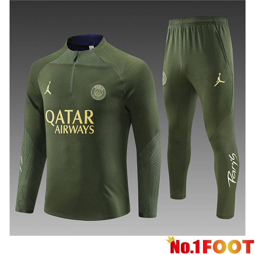 Jordan PSG Kids Training Tracksuit Suit Green 2023/2024