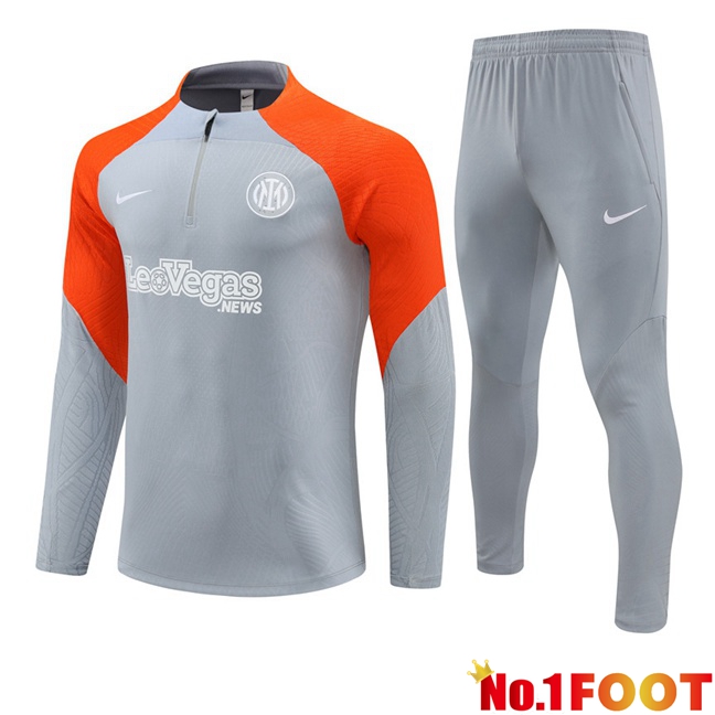 Inter Milan Training Tracksuit Suit Grey Orange 2024/2025