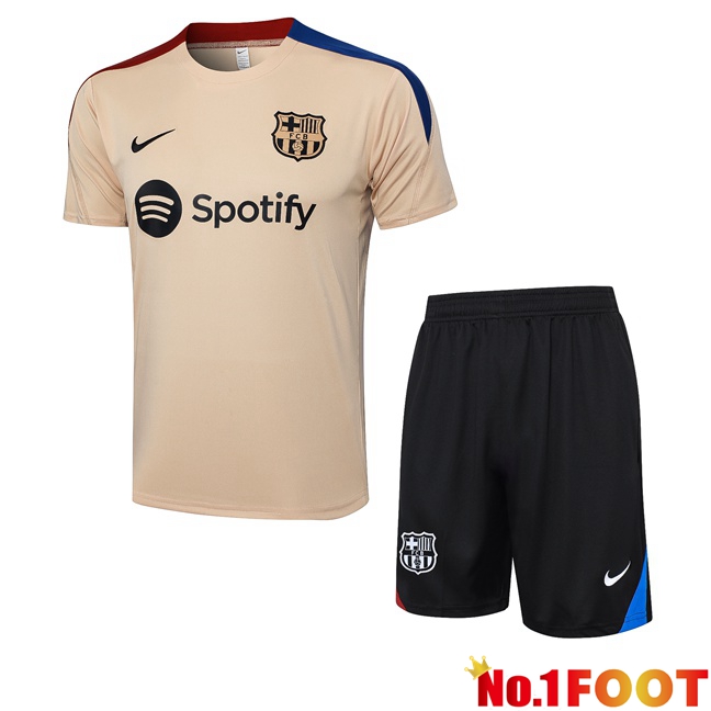 FC Barcelona Training T Shirt + Shorts Yellow 2024/2025