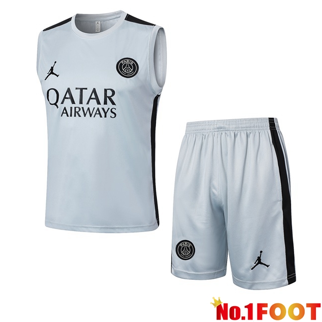 Paris PSG Soccer vest + Shorts Grey 2024/2025