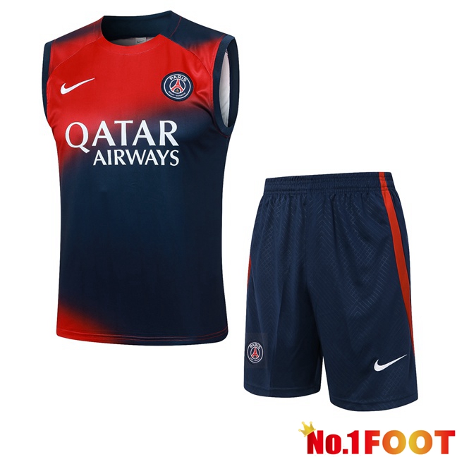 Paris PSG Soccer vest + Shorts Blue Royal Red 2024/2025