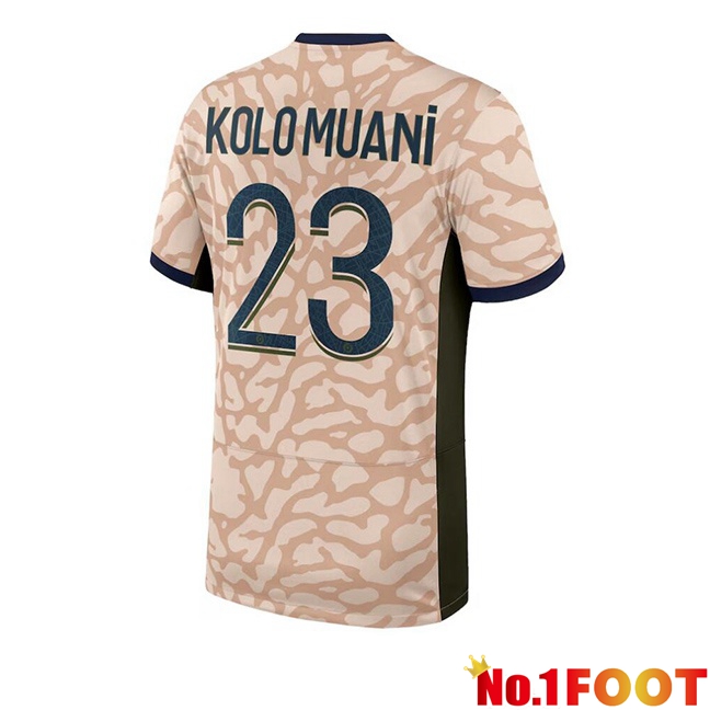 Paris PSG (Kolo Muani 23) Soccer Jersey Fourth Pink 2023/2024