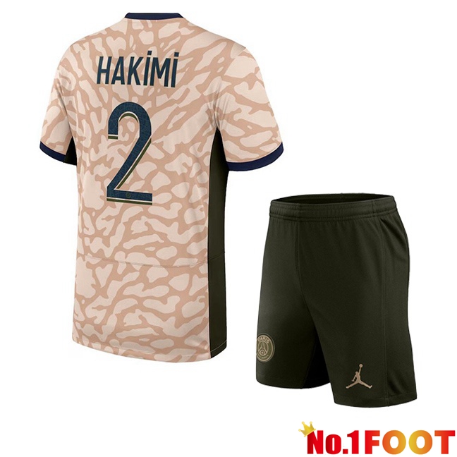 Paris PSG (Hakimi 2) Kids Soccer Jersey Fourth Pink 2023/2024