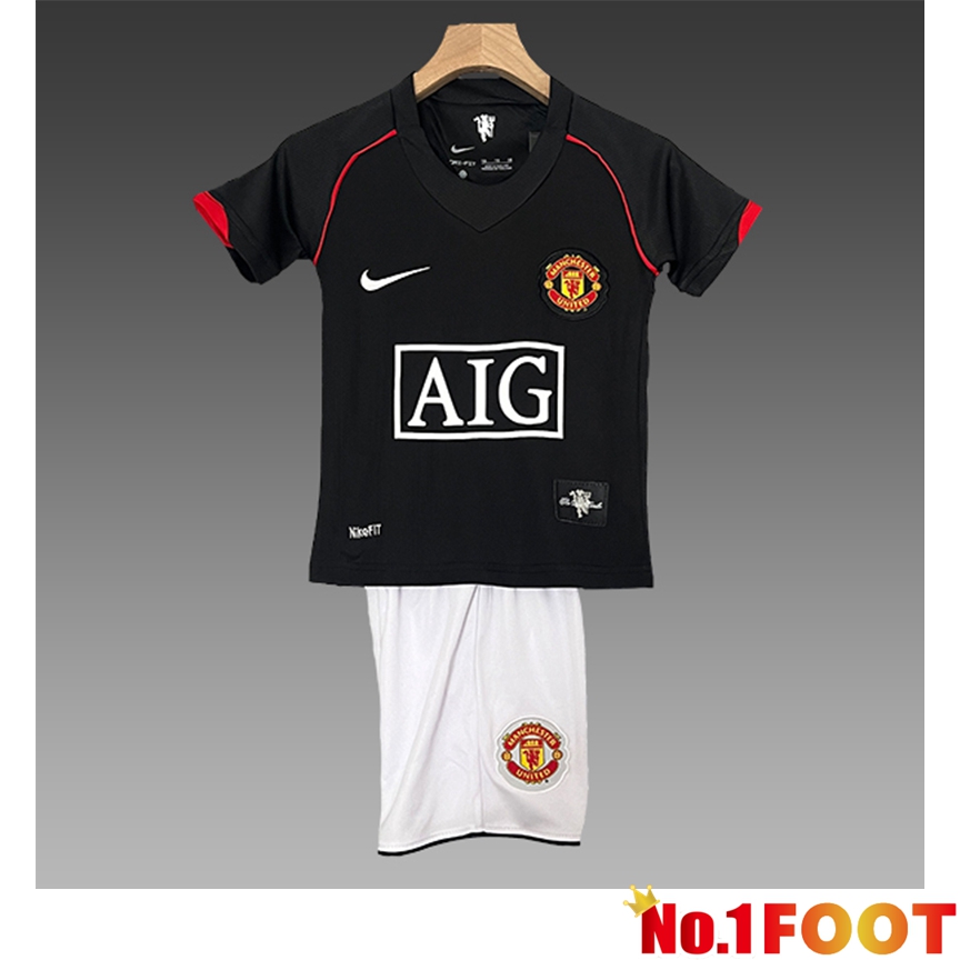 Manchester United Kids Training T Shirt + Shorts Black/Red/White 2024/2025