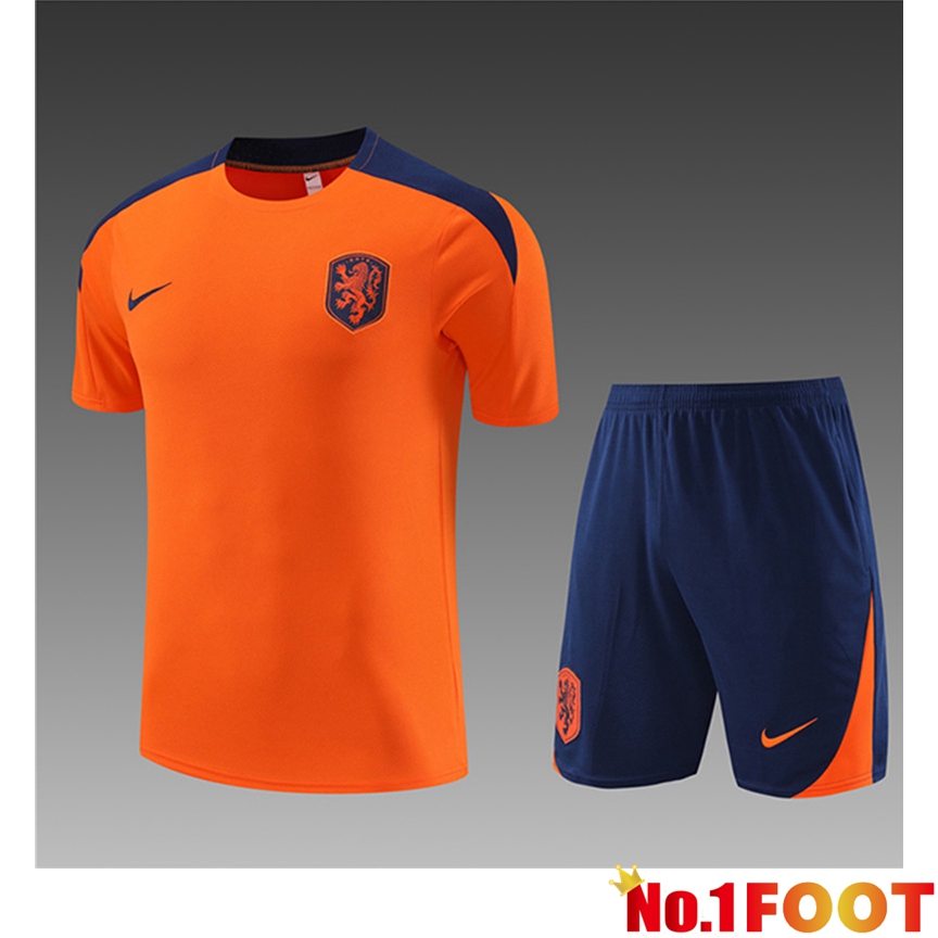 Pays-Bas Kids Training T Shirt + Shorts Orange 2023/2024