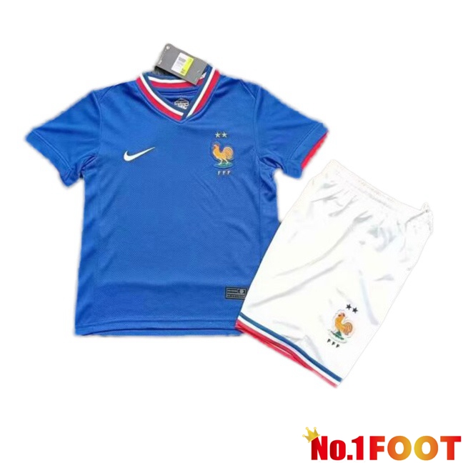 France Kids Soccer Jersey Home Blue Version Fuite UEFA Euro 2024