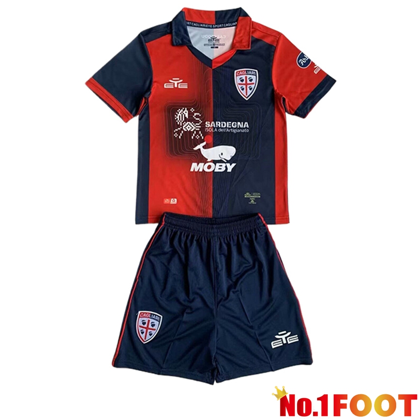 Cagliari Kids Soccer Jersey Home 2023/2024