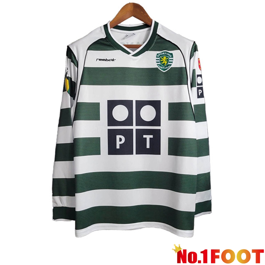 Sporting CP Retro Soccer Jersey Home Long sleeve 2001/2003