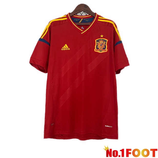 Spain Retro Soccer Jersey Home Red 2012