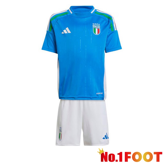 Italy Kids Home Soccer Jersey Blue 2024/2025