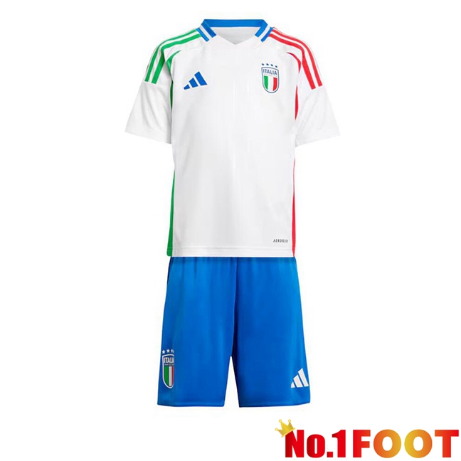 Italy Kids Away Soccer Jersey White 2024/2025