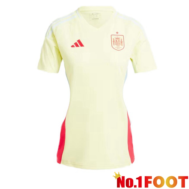 Spain Womens Away Soccer Jersey Yellow 2024/2025