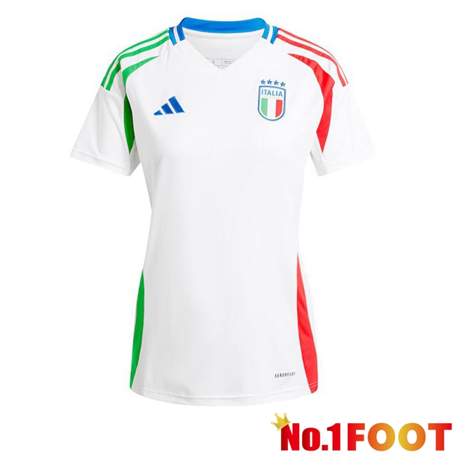 Italy Womens Away Soccer Jersey White 2024/2025