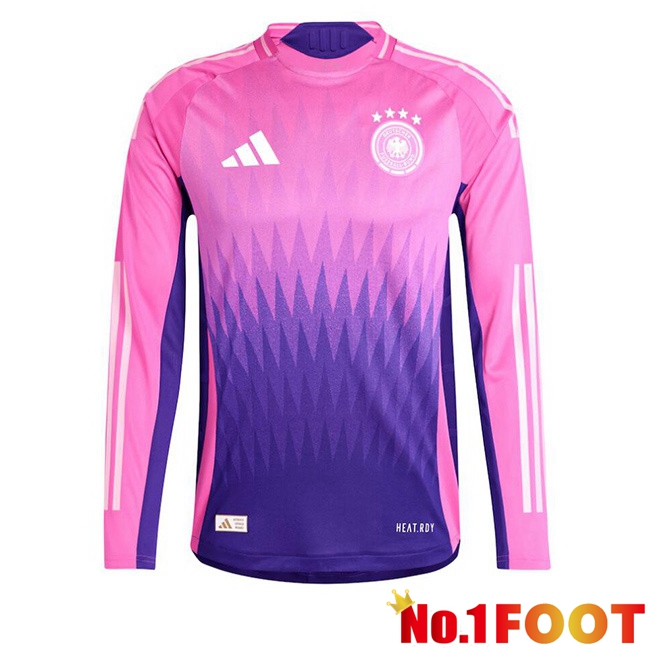 Germany Away Soccer Jersey Long sleeve Pink Purple 2024/2025 - Click Image to Close