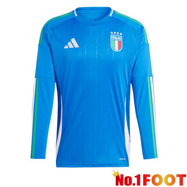 Italy Home Soccer Jersey Long sleeve Blue 2024/2025