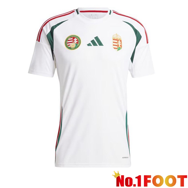 Hungary Away Soccer Jersey White 2024/2025