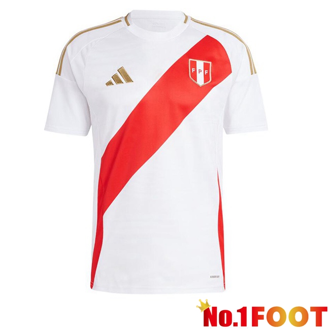 Peru Home Soccer Jersey White 2024/2025