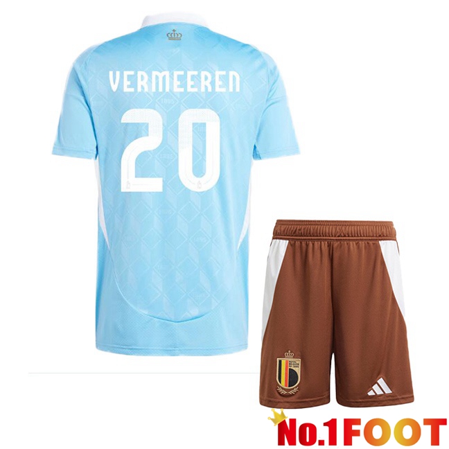 Belgium (VERMEEREN 20) Kids Away Soccer Jersey Blue 2024/2025