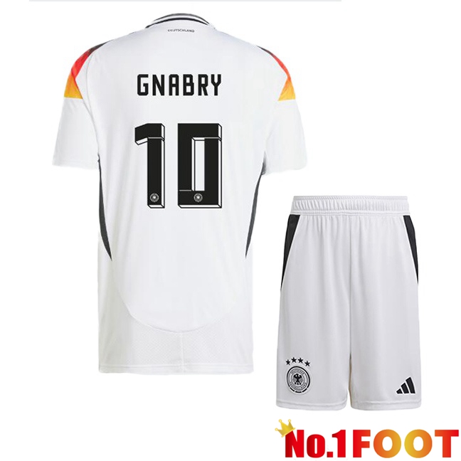 Germany (GNABRY 10) Kids Home Soccer Jersey White 2024/2025