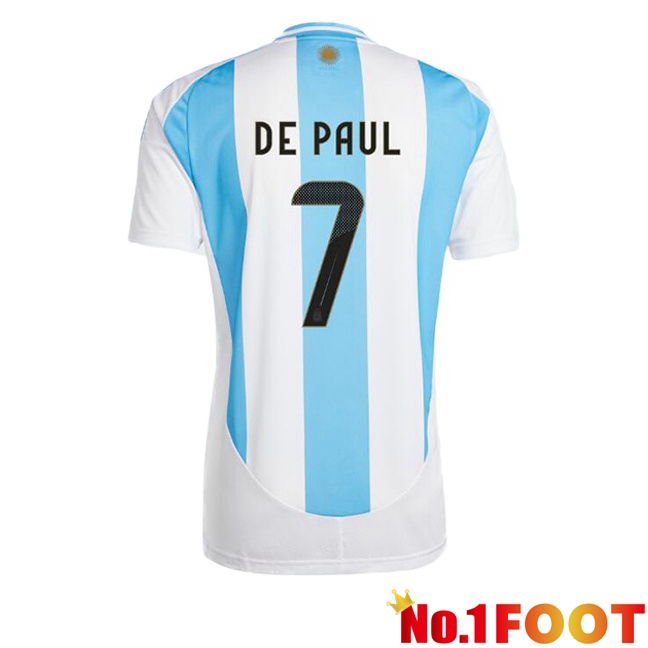 Argentina (DE PAUL 7) Home Soccer Jersey Blue White 2024/2025