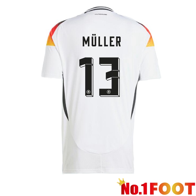 Germany (MÜLLER 13) Home Soccer Jersey White 2024/2025