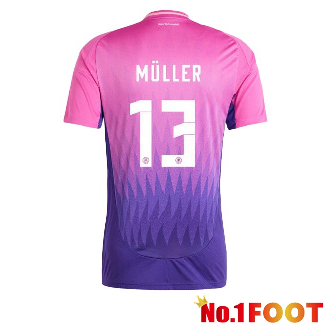 Germany (MÜLLER 13) Away Soccer Jersey Pink Purple 2024/2025