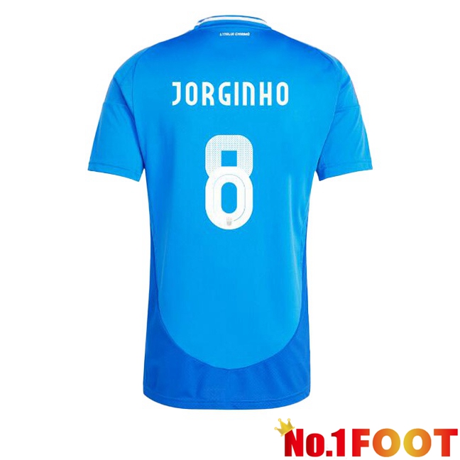 Italy (JORGINHO 8) Home Soccer Jersey Blue 2024/2025