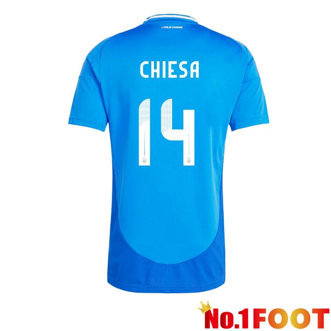 Italy (CHIESA 14) Home Soccer Jersey Blue 2024/2025