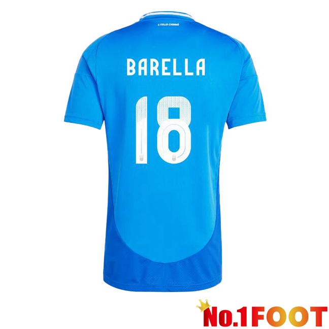 Italy (BARELLA 18) Home Soccer Jersey Blue 2024/2025