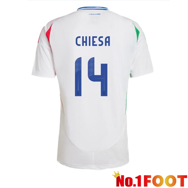 Italy (CHIESA 14) Away Soccer Jersey White 2024/2025