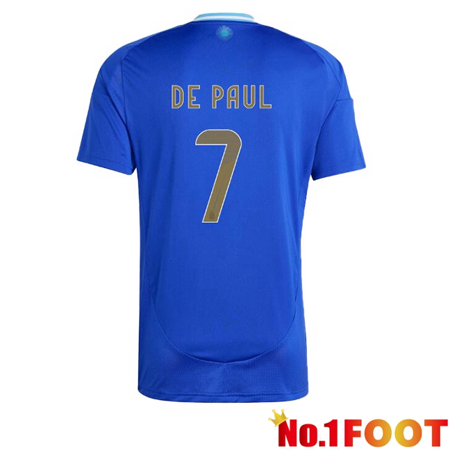 Argentina (DE PAUL 7) Away Soccer Jersey Blue 2024/2025