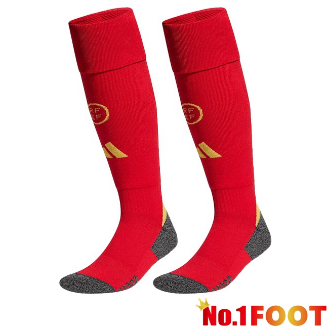 Spain Home Soccer Socks Red 2024/2025