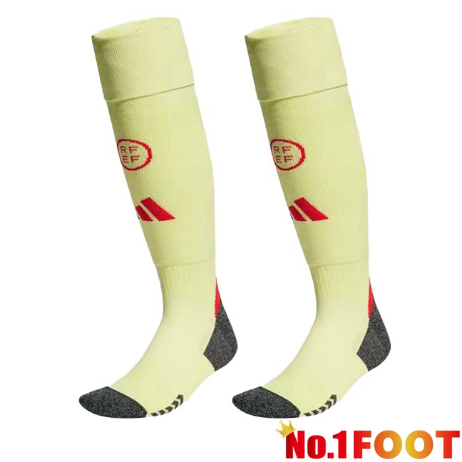 Spain Away Soccer Socks Yellow 2024/2025