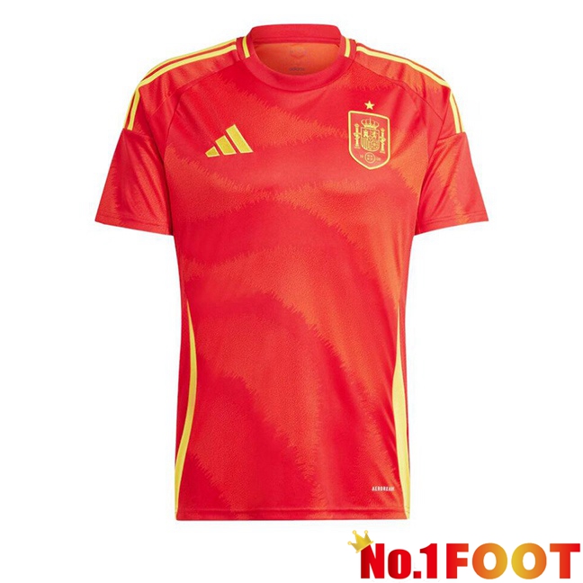 Spain Home Soccer Jersey Red UEFA Euro 2024